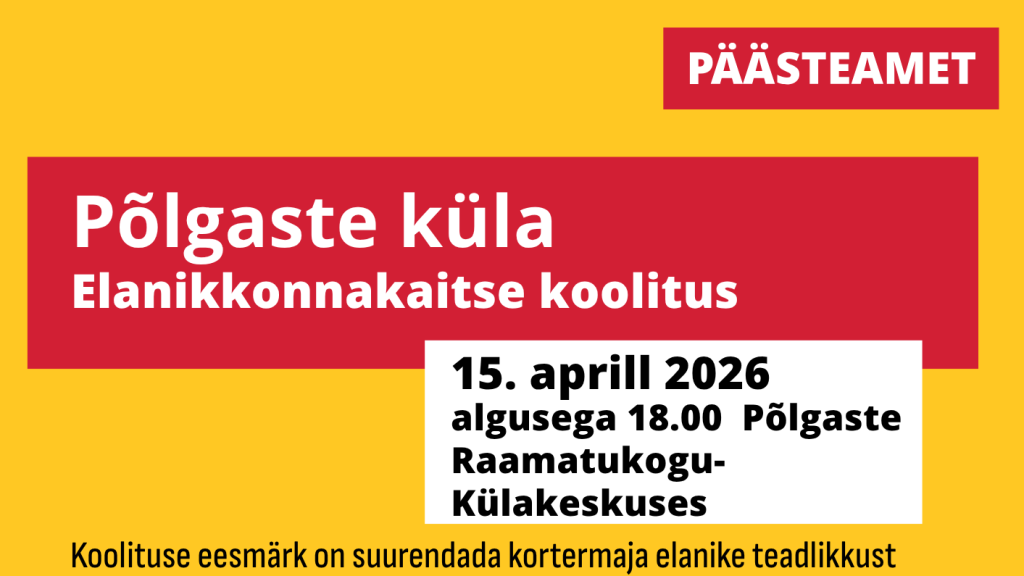 Koolituse eesmärk on tõsta kortermajade elanike ja ühistute teadlikkust elanikkonnakaitsest ja kriisideks valmisolekust. Koolitusel räägitakse sellest, mida saavad korteriühistud ja elanikud teha,.png
