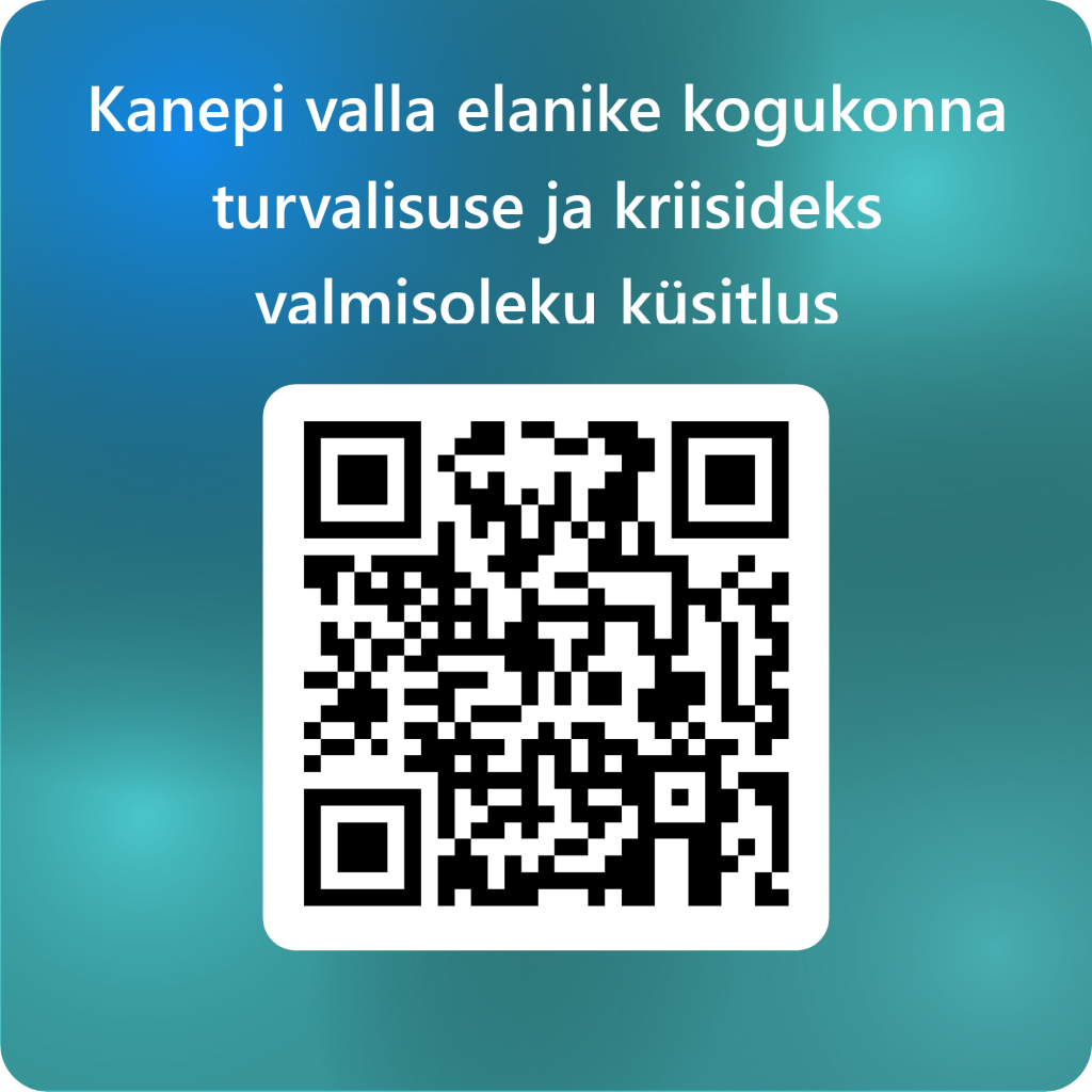 Kanepi valla elanike kogukonna turvalisuse ja kriisideks valmisoleku küsitluse QR kood 